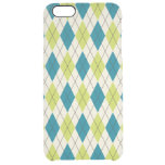 Blue And Green Argyle Clear iPhone 6 Plus Case