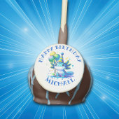 Blue and Green Axolotl Boy's Birthday Personalized Cake Pops