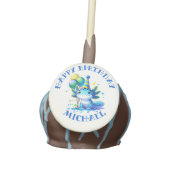 Blue and Green Axolotl Boy's Birthday Personalized Cake Pops (Front)