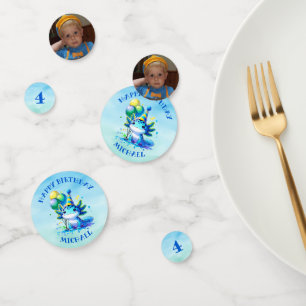 Blue and Green Axolotl Boy's Birthday Personalized Confetti