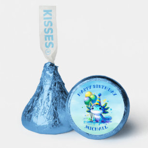 Blue and Green Axolotl Boy's Birthday Personalized Hershey®'s Kisses®