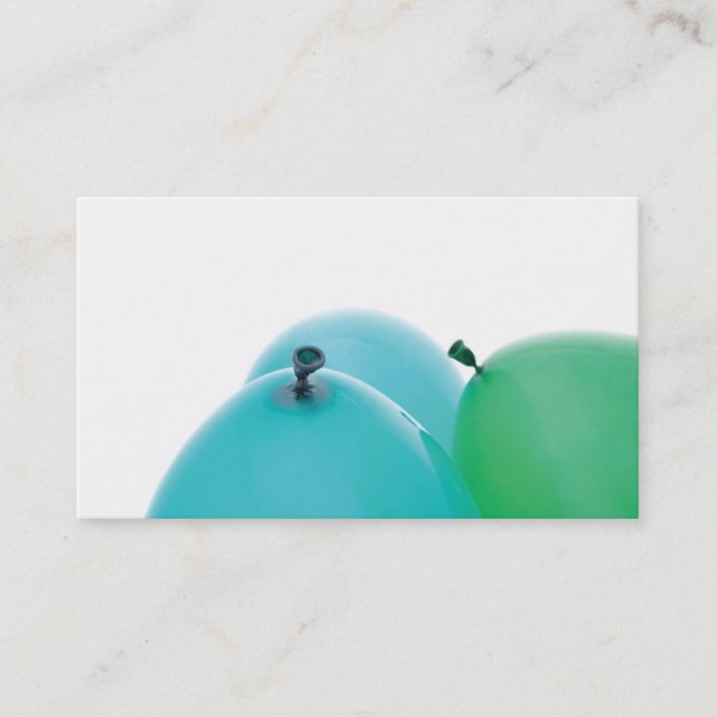 blue and green balloons business card (Front)