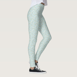 Blue and Green Bird Pattern Leggings
