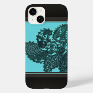 Blue And Green Bohemian Paisley Case-Mate iPhone 14 Case