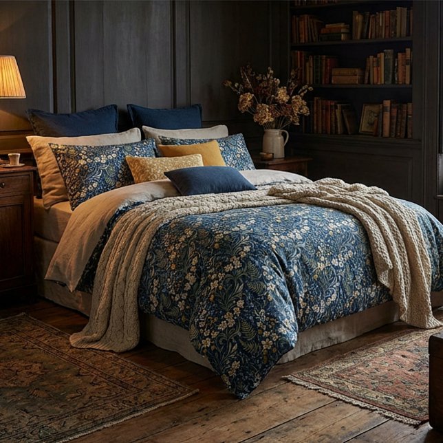 Blue and green botanical pattern duvet cover (Creator Uploaded)