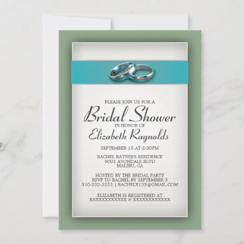 Blue and Green Bridal Shower Invitations