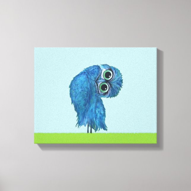Blue and Green Burrowing Owl Decor (Front)