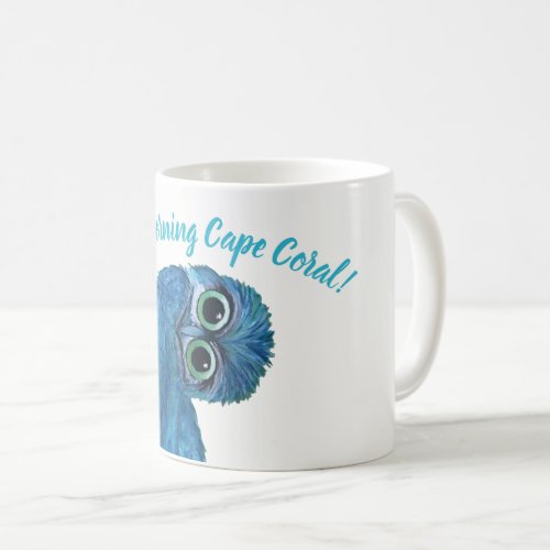 Blue and Green Burrowing Owl Decor Coffee Mug