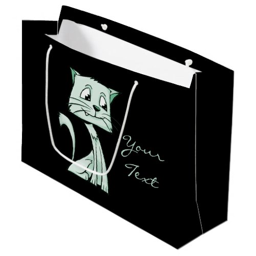 Blue and Green Cartoon Cats Gift Bag