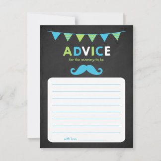 Blue and Green Chalkboard Baby Shower Advice Card