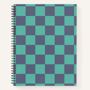 Blue and Green Checkerboard Notebook
