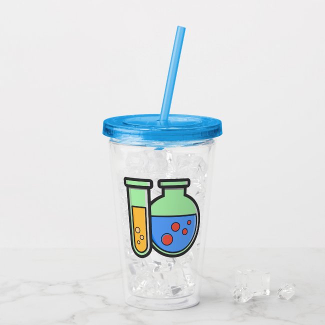 Blue and Green Chemistry Beakers Acrylic Tumbler