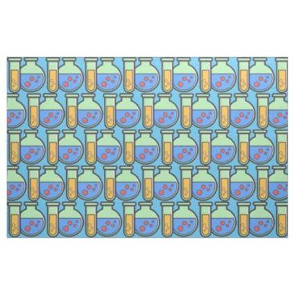 Blue and Green Chemistry Beakers Fabric