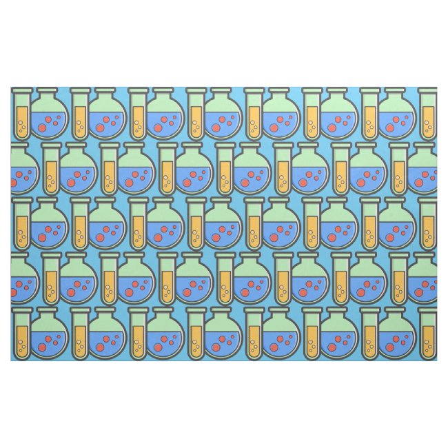 Blue and Green Chemistry Beakers Fabric