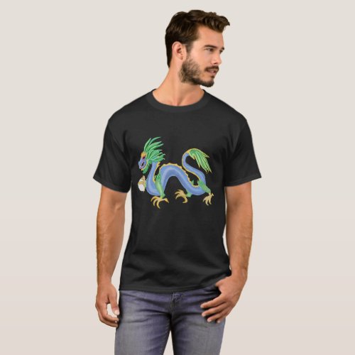 Blue and Green Chinese Dragon T_Shirt