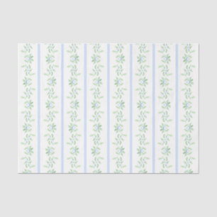 Blue and Green Christmas Holly Stripe Tissue Paper