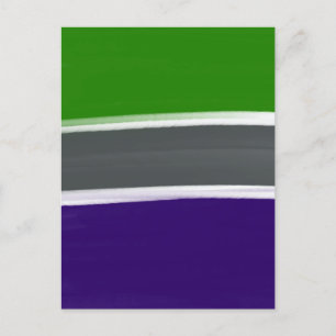 Blue and Green Color Block Art Postcard