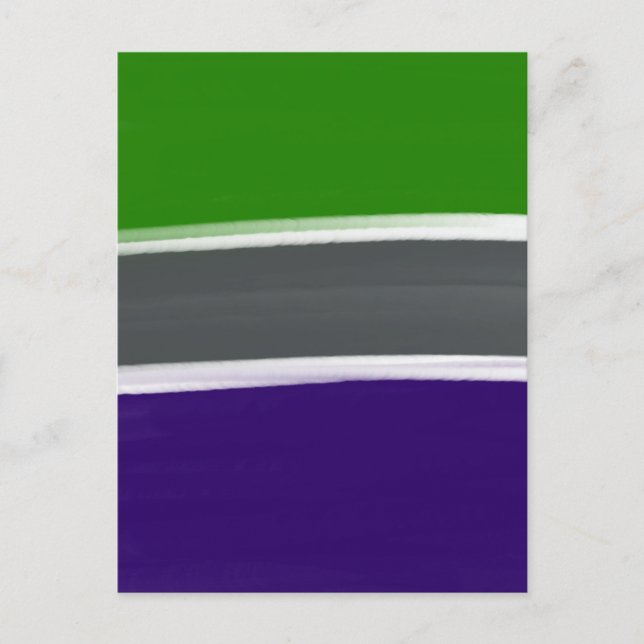 Blue and Green Color Block Art Postcard (Front)