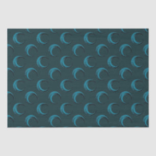 Blue and Green Crescent Moons Pattern Halloween Tissue Paper