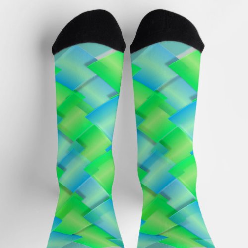 Blue And Green Crew Socks