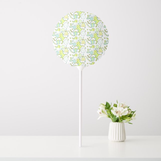 Blue And Green Dinosaur Birthday  Balloon (In SItu)