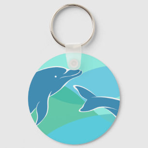 Blue and Green Dolphin Keychain