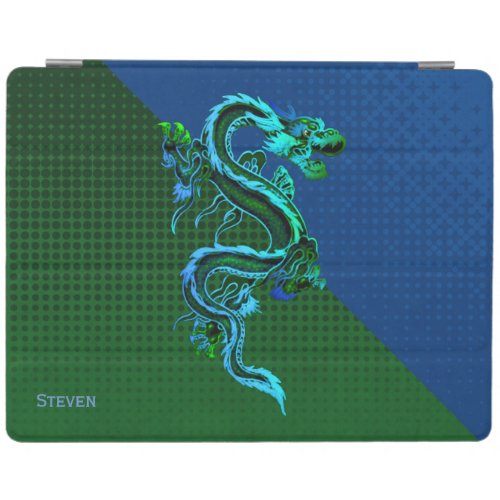 Blue and Green Dragon Custom iPad Cover