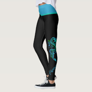 Blue and Green Dragon Leggings