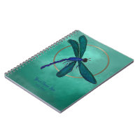 Personalized Notebook, Dragonflies and Flowers Sketchbook, Coil