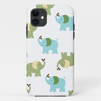 Blue And Green Elephants Iphone 5 Case by allpetscherished at Zazzle