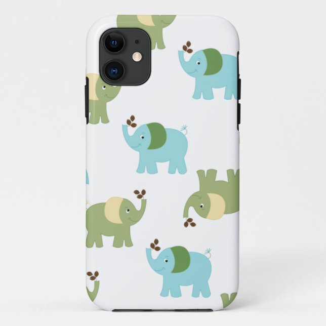 Blue and Green Elephants iPhone 5 Case (Back)