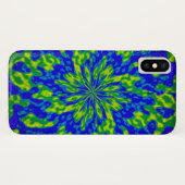 Blue and Green Floral Abstract iPhone X Case (Back (Horizontal))