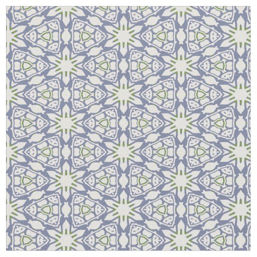 Blue and Green Floral Pattern Fabric