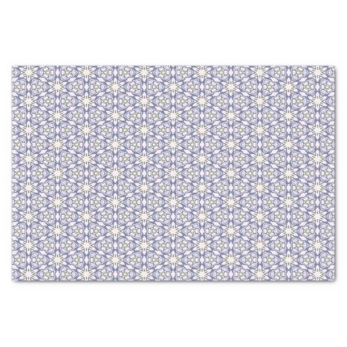 Blue and Green Floral Pattern Tissue Paper