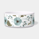 Blue and Green Floral Pet Bowl<br><div class="desc">Blue and Green Floral Pet Feeding or Water Bowl</div>