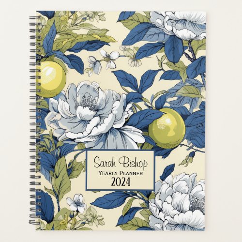 Blue and Green Floral Planner 