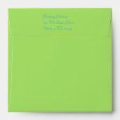 Blue and Green Floral Square Linen Envelope (Back (Top Flap))
