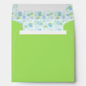 Blue and Green Floral Square Linen Envelope (Back (Bottom))