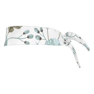 Blue and Green Floral Tie Headband