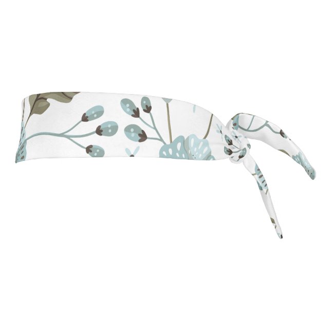 Blue and Green Floral Tie Headband (Rotate 90)