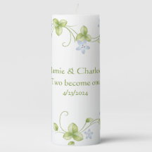 Blue and Green Floral Vines Custom Wedding