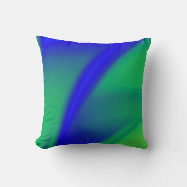 Blue and Green Flush Throw Pillow (Front)
