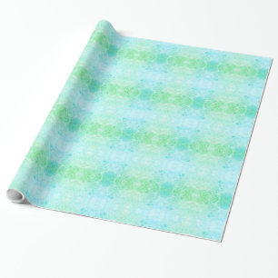 Blue and green frosted design wrapping paper