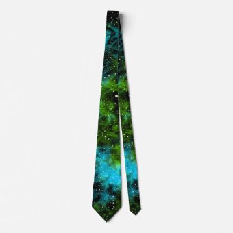 Blue and Green Galaxy Cosmic Space Neck Tie | Zazzle