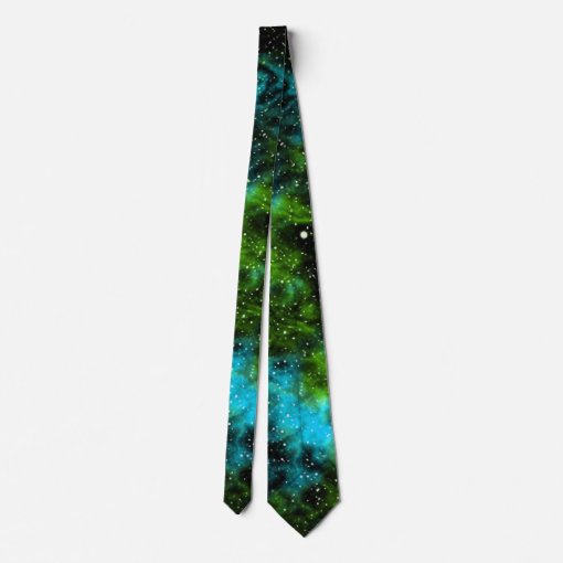 Blue and Green Galaxy Cosmic Space Neck Tie | Zazzle