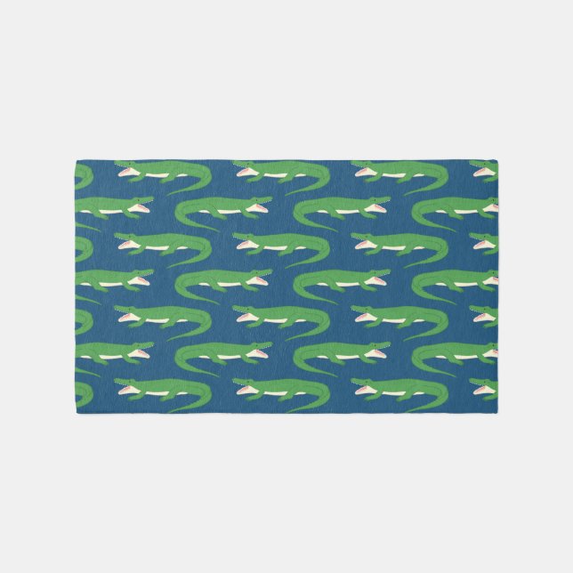 Blue and Green Gators Rug (Front)