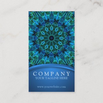 Blue And Green Gems Mandala Appointment Card by WavingFlames at Zazzle