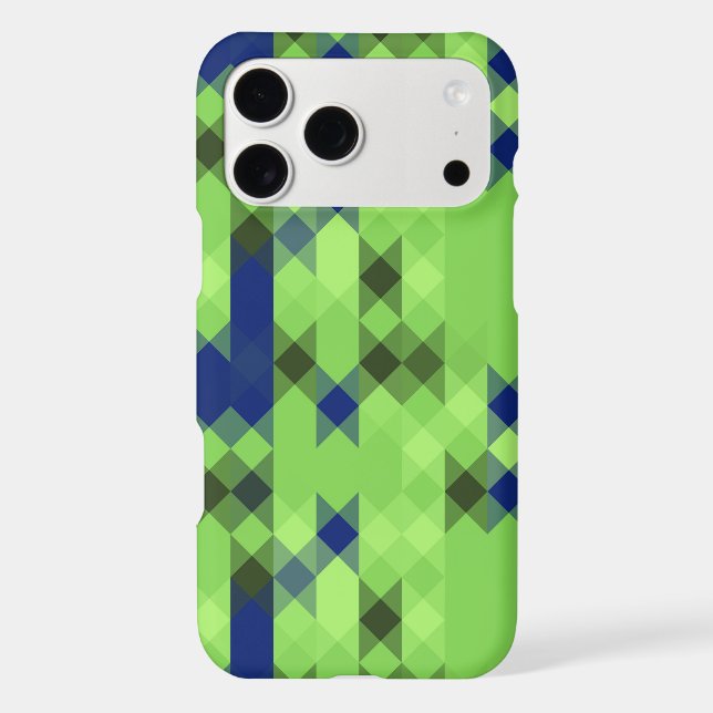 blue and green geometric pattern iPhone case (Back)