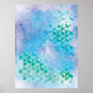 Blue and Green Geometric Poster