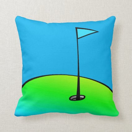Blue and Green Golf Design Pillow